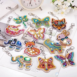 Acrylic Diamond Painting Hamsa Hand Pendant Keychain Kits&nbsp;PW-WG42451-01