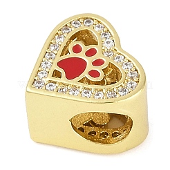 Rack Plating Brass Micro Pave Cubic Zirconia European Beads&nbsp;KK-P287-43G-01