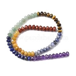 7 Styles Natural Amethyst & Sodalite & Red Jasper & Tiger Eye & Lapis Lazuli & Green Aventurine & Topaz Jade Chakra Beads Strands&nbsp;G-A280-B02-01