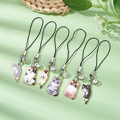 Cat Alloy Enamel Mobile Straps&nbsp;HJEW-JM01441
