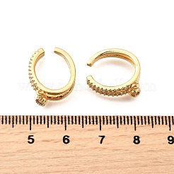 Brass Micro Pave Clear Cubic Zirconia Cuff Earrings&nbsp;EJEW-F370-11G