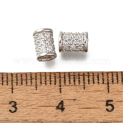 925 Sterling Silver Micro Pave Clear Cubic Zirconia Beads&nbsp;STER-M018-11P