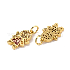 Brass Micro Pave Cubic Zirconia Charms&nbsp;ZIRC-A021-50G-A