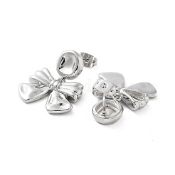 Bowknot Brass Dangle Stud Earrings&nbsp;EJEW-Q811-13G