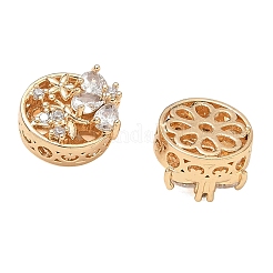 Brass Micro Pave Clear Cubic Zirconia Beads&nbsp;CU-CBAB0CF-06G