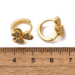 Clover Brass Hoop Earrings&nbsp;EJEW-S256-05G