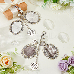 Flat Round & Heart & Oval Alloy Pendant Decorations&nbsp;HJEW-AB00498