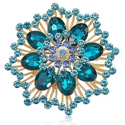 Flower Alloy Rhinestone Brooches for Backpack Clothes&nbsp;JEWB-WH20011-02E