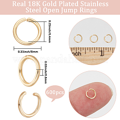 600Pcs 304 Stainless Steel Open Jump Rings&nbsp;STAS-BBC0008-86