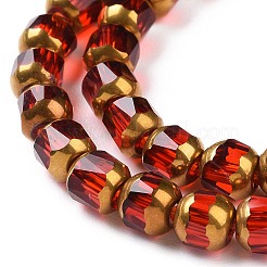 Electroplated Transparent Glass Beads Strands&nbsp;GLAA-P003-C01