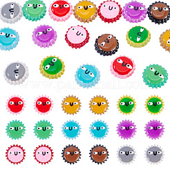 18Pcs 9 Colors Fuuny Painted Glass Beads Enamel Beads&nbsp;LAMP-TA0001-93