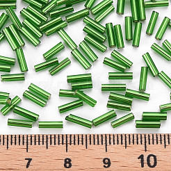 Plated Glass Bugle Beads&nbsp;SEED-S046-01B-27