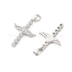 Brass Micro Pave Clear Cubic Zirconia Pendants&nbsp;CU-CBA2554-08P