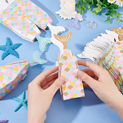 56Pcs 2 Colors Mermaid Paper Candy Boxes&nbsp;CON-OC0001-49