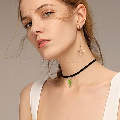 Light Gold Plated Alloy Enamel Pendants&nbsp;ENAM-SZ0001-33LG