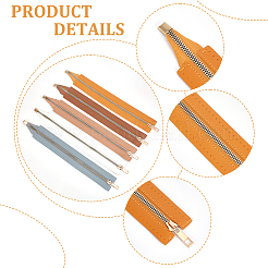 5Pcs 5 Colors Alloy Zipper&nbsp;FIND-WR0010-65