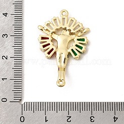 Brass Pave Cubic Zirconia Religion Jexus Crucifix Cross Links Connector Charms&nbsp;KK-H267-100G-01