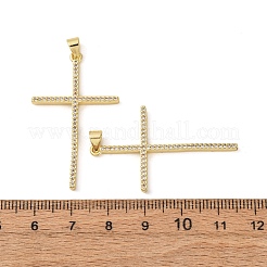 Brass Micro Pave Cubic Zirconia Pendants&nbsp;KK-D426-24B-G