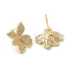 Brass with Cubic Zirconia Stud Earring&nbsp;EJEW-B035-46KCG