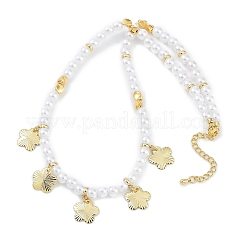 6mm Round ABS Imitation Pearl Beaded Necklaces&nbsp;NJEW-P317-12E-G