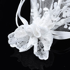 Polyester Lace & Slub Yarn Drawstring Gift Bags&nbsp;OP-Q053-008