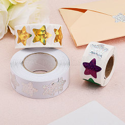 3 Rolls 3 Styles Laser Star Self-Adhesive Gift Tag Glitter Foil Sticker Labels&nbsp;DIY-CA0006-19