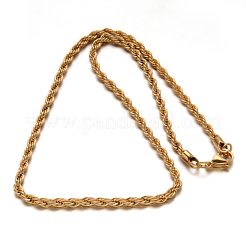 304 Stainless Steel Rope Chain Necklaces&nbsp;NJEW-F112-02C-G