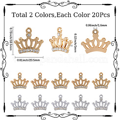 40Pcs 2 Colors Alloy Crystal Rhinestone Pendants&nbsp;FIND-SC0016-45