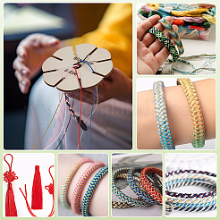 8 Rolls 8 Colors Braided Nylon Cord&nbsp;DIY-FG0006-88