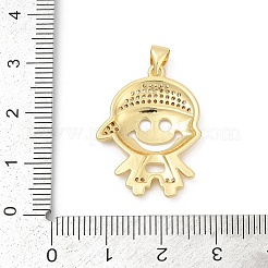 Brass Micro Pave Cubic Zirconia Pendants&nbsp;KK-D317-102G