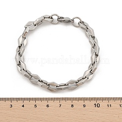 304 Stainless Steel Rhombus Link Chain Bracelets for Women Men&nbsp;BJEW-F488-60P
