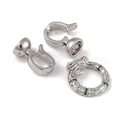 Brass Micro Pave Cubic Zirconia Fold Over Clasps&nbsp;KK-C076-02P