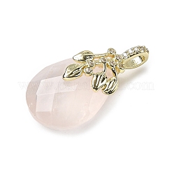 Natural Rose Quartz Faceted Teardrop Pendants&nbsp;KK-D021-03D-G