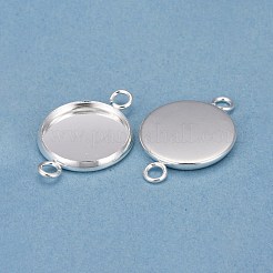 201 Stainless Steel Cabochon Connector Settings&nbsp;STAS-F191-15S-E
