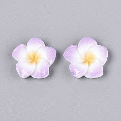 Plumeria Flower Opaque Resin Cabochons&nbsp;CRES-T025-30E-02