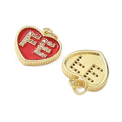Brass Micro Pave Cubic Zirconia Pendants&nbsp;KK-L243-20G