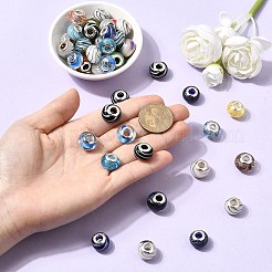 Mixed Styles Handmade Lampwork Large Hole Rondelle European Beads&nbsp;LPDL-L003-03