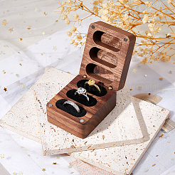 1Pc 3-Slot Walnut Wood Jewelry Gift Box with Magnetic Cover&nbsp;CON-DC0001-15B