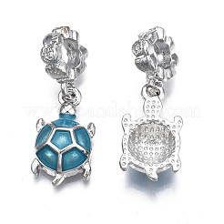 Rack Plating Alloy Enamel European Dangle Charms&nbsp;MPDL-N039-056