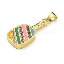 Rack Plating Brass Micro Pave Cubic Zirconia Pendants&nbsp;KK-Z067-13G