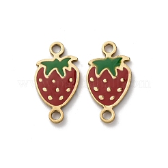 304 Stainless Steel Enamel Strawberry Connector Charms&nbsp;STAS-A121-02G