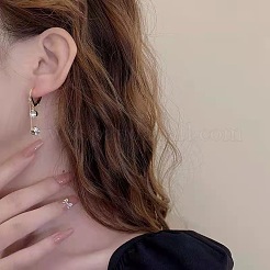 Round Brass Micro Pave Clear Cubic Zirconia Hoop Earrings&nbsp;FS-WGE6AEB-01
