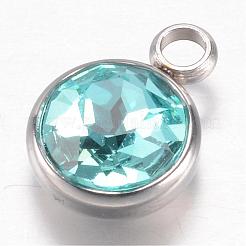 304 Stainless Steel Glass Rhinestone Charms&nbsp;STAS-G082-M