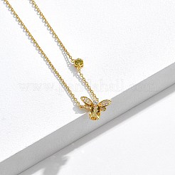 Bee 925 Sterling Silver Cubic Zirconia Pendant Necklaces for Women&nbsp;NJEW-BB72243