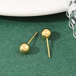 Brass Round Stud Earrings&nbsp;EJEW-C171-01A-G