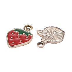 40Pcs 10 Style Fruit Theme Light Gold Plated Alloy Enamel Pendants&nbsp;ENAM-ZZ0001-09