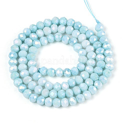 Anti-Tarnish Electroplate Rondelle Glass Beads Strands&nbsp;EGLA-T021-4mm-17-08