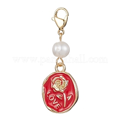 5Pcs Valentine's Day Alloy Enamel Pendant Decorations&nbsp;HJEW-JM01245-01