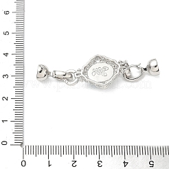 Brass Micro Pave Clear Cubic Zirconia Fold Over Clasps&nbsp;KK-U059-41P-02