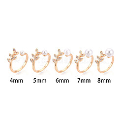 Leaf Shape Brass Micro Pave Clear Cubic Zirconia Cup Peg Ring Settings&nbsp;KK-T076-15G